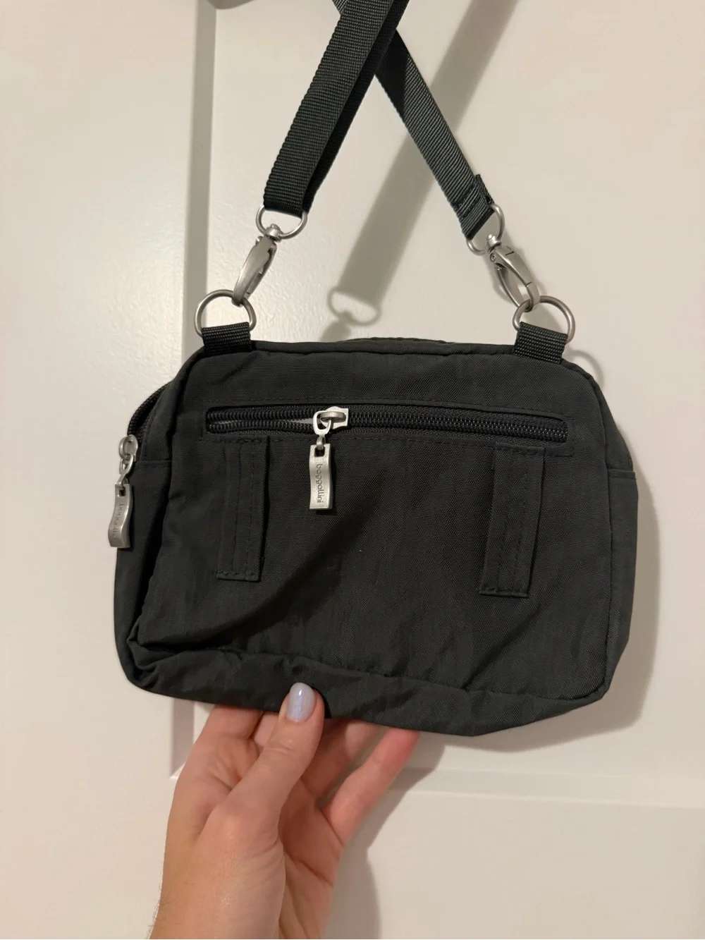 Baggallini grey Compact Crossbody Zip Pouch